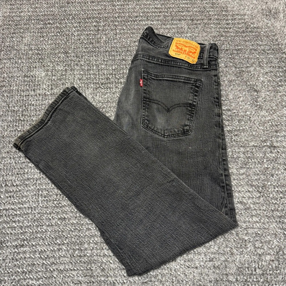 Levi's Mens 514 Straight Fit Jeans Size‎ 36x32 Faded Black Wash Denim